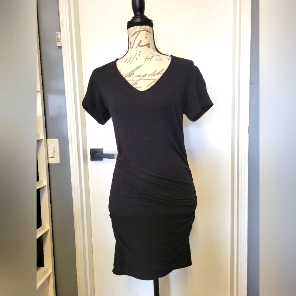 Monrow Revolve Super Soft Little Black Dress Mini Bodycon Size Large LIKE NEW